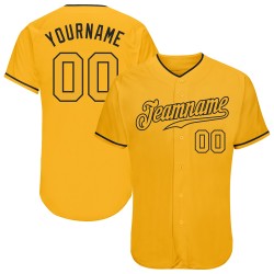 Maglia da baseball personalizzata autentica color oro-nero
