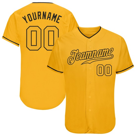 Maglia da baseball personalizzata autentica color oro-nero