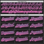 Maillot de baseball personnalisé bleu noir, rose clair, authentique