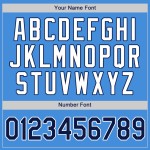 Maillot de baseball authentique bleu poudre, bleu marine et blanc, personnalisé Maillot de baseball authentique bleu poudre, bleu marine et blanc, personnalisé