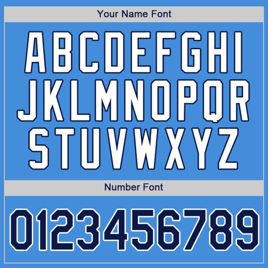 Maillot de baseball authentique bleu poudre, bleu marine et blanc, personnalisé Maillot de baseball authentique bleu poudre, bleu marine et blanc, personnalisé