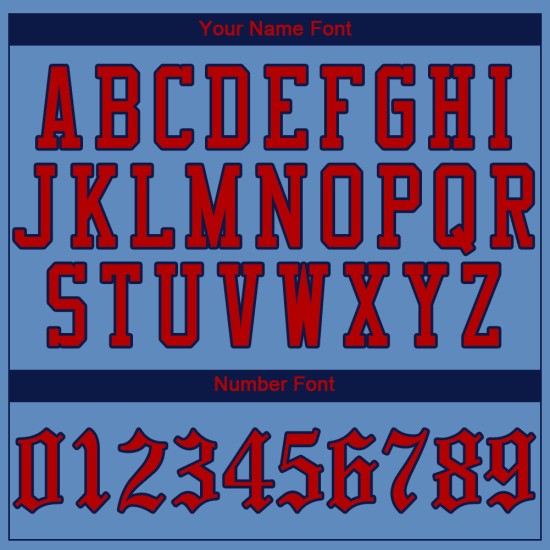 Maglia da baseball leggera blu-rossa-blu navy personalizzata autentica