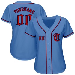 Maglia da baseball leggera blu-rossa-blu navy personalizzata autentica