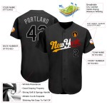 Maglia da baseball personalizzata autentica nera e oro Split Fashion