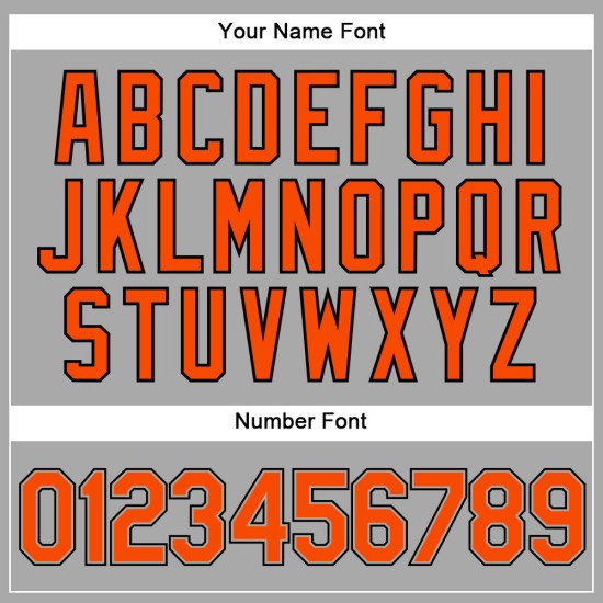 Maillot de baseball personnalisé gris authentique orange-noir à fines rayures noires Maillot de baseball personnalisé gris authentique orange-noir à fines rayures noires