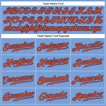 Maglia da baseball autentica personalizzata blu arancione-royal light Maglia da baseball autentica personalizzata blu arancione-royal light