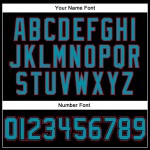 Maillot de baseball personnalisé noir bleu sarcelle-rouge authentique