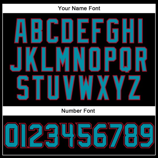 Maillot de baseball personnalisé noir bleu sarcelle-rouge authentique