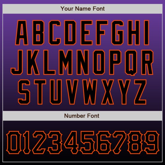 Maillot de baseball tendance délavé noir-orange personnalisé violet authentique