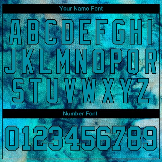 Maillot de baseball bleu sarcelle-noir, teinture personnalisée 3D, cravate authentique Maillot de baseball bleu sarcelle-noir, teinture personnalisée 3D, cravate authentique