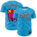 Maglia da baseball Revzzz Sky Bear personalizzata, nera e bianca, 3D Blue Drip, autentica Maglia da baseball Revzzz Sky Bear personalizzata, nera e bianca, 3D Blue Drip, autentica