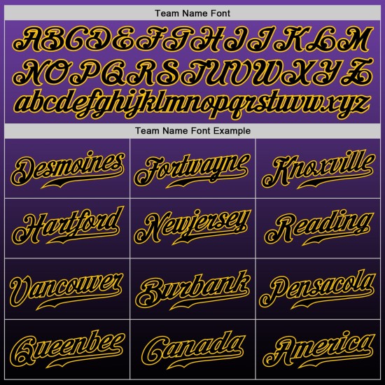 Maillot de baseball tendance violet délavé, personnalisé, noir et or, authentique Maillot de baseball tendance violet délavé, personnalisé, noir et or, authentique