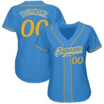 Maillot de baseball authentique Custom Powder Or-Blanc-Bleu Maillot de baseball authentique Custom Powder Or-Blanc-Bleu