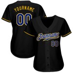 Maillot de baseball personnalisé noir authentique Royal-Gold