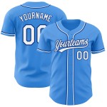 Maillot de baseball blanc-royal personnalisé authentique bleu électrique