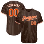 Maglia da baseball personalizzata autentica con strisce marroni arancioni e bianche