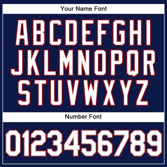 Maillot de baseball personnalisé à rayures fines, authentique, blanc-rouge, blanc, bleu marine Maillot de baseball personnalisé à rayures fines, authentique, blanc-rouge, blanc, bleu marine