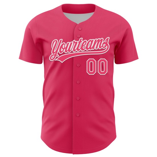 Maglia da baseball personalizzata per San Valentino, con cuore autentico rosa e bianco, 3D Maglia da baseball personalizzata per San Valentino, con cuore autentico rosa e bianco, 3D