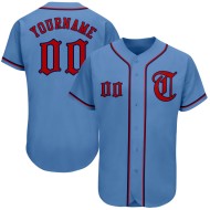 Maglia da baseball leggera blu-rossa-blu navy personalizzata autentica