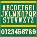 Maglia da baseball verde personalizzata Kelly autentica bianco-oro