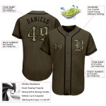 Service Olive personnalisé pour maillot de baseball authentique Salute Camo-Black Service Olive personnalisé pour maillot de baseball authentique Salute Camo-Black