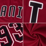 Maglia da baseball autentica Crimson personalizzata Crimson-Crema