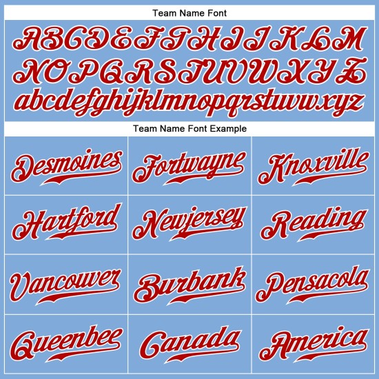 Maillot de baseball bleu authentique rouge-blanc personnalisé léger